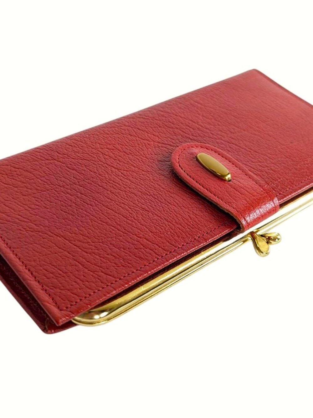 Vintage ROLFS Red Buffalo Calf Leather Wallet – Bifold Checkbook Clutch, Made in - Picture 11 of 11
